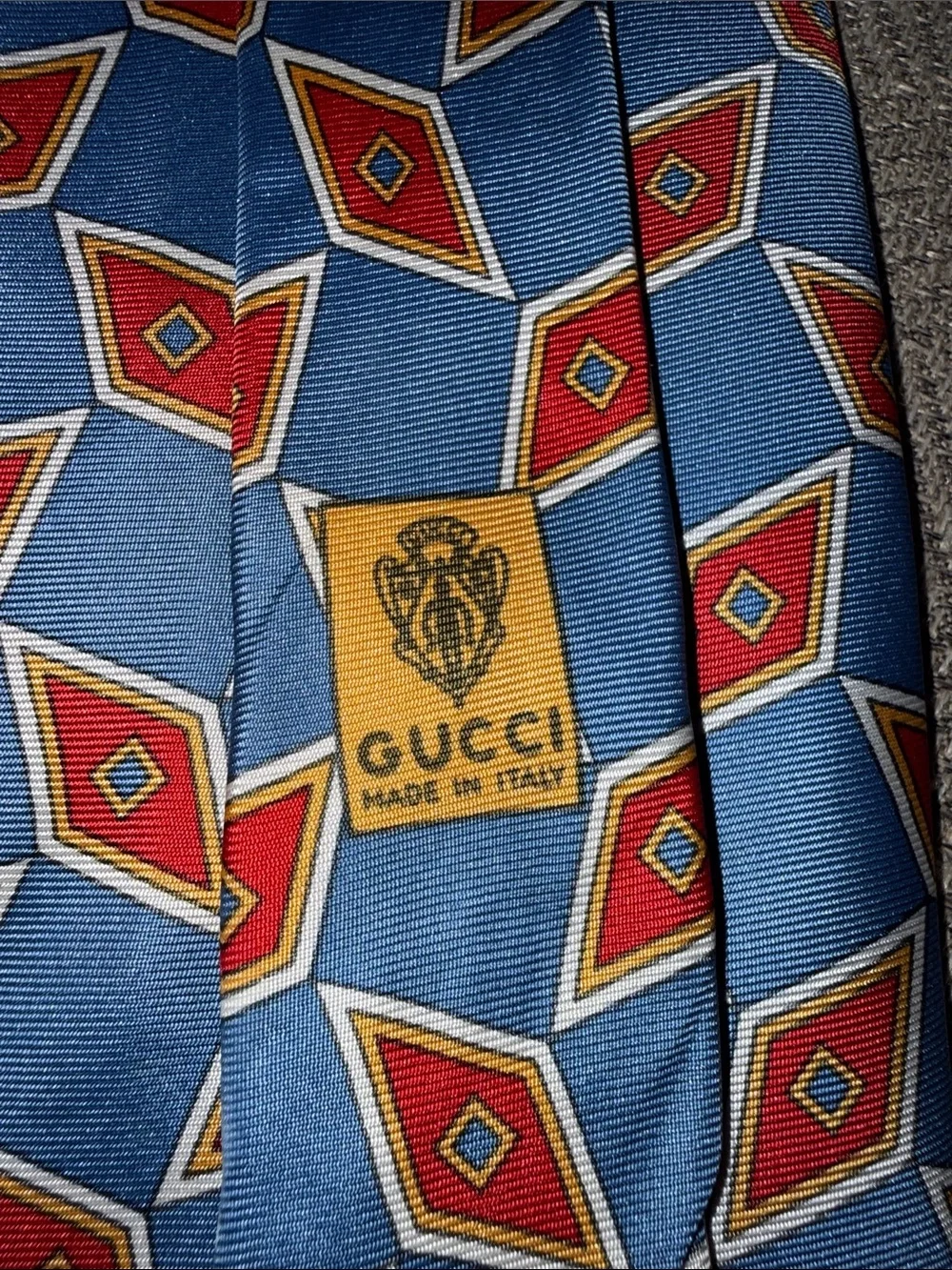 Gucci Blue 100% Silk Tie